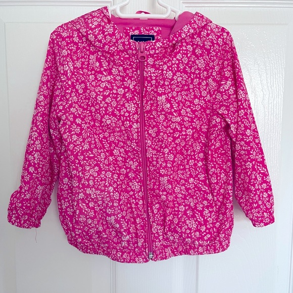 💖 EEUC GAP GIRLS TODDLER JACKET 2T PINK WHITE FLORAL - Picture 1 of 4